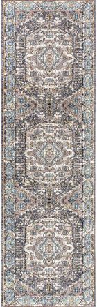Jonathan Y Designs Kesan Vintage Medallion Area Rug in Charcoal Gray/ivory at Nordstrom, Size 2Ft 0In X 8Ft 0In