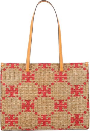 Tory Burch Natural T Monogram Large Tote