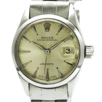 Rolex Pre-owned Oyster Perpetual Date 6516 Polshorloge - Dames - Vintage Horloges - Beige - ONE Size - Vintage