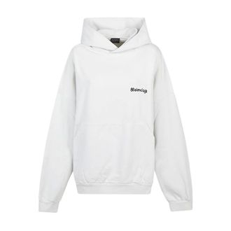 Balenciaga Dames, Sweatshirts & Hoodies, Wit, Maat: M Katoen