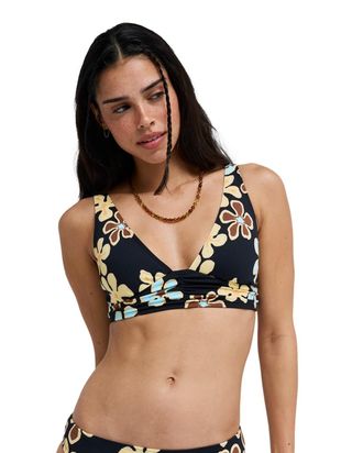 Roxy Triangel-Bikini-Top ROXY Nostalgic Feel, Damen, Gr. XXL, Cup B, anthrazit nostalgic feels ful, Obermaterial: 85% Microfaser, 15% Elasthan;, Bikini-Obe