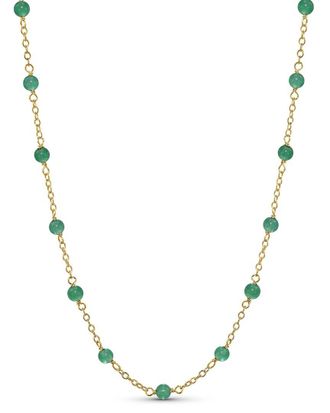 Jewelmak 14K Green Onyx Necklace