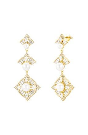 Untamed Petals Margaux Pearl Drop Earrings in Gold at Nordstrom