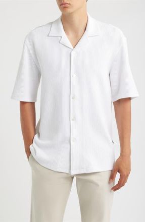 BOSS Lars Relaxed Fit Camp Shirt in White at Nordstrom, Size Xx-Large