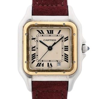 Cartier Pre-owned Panth&egrave;re Watch - Dames - Vintage Horloges - Beige - ONE Size - Leer - Vintage