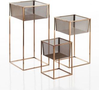 Oresteluchetta Set De 3 Porta Macetas De Acero Dise&ntilde;o Moderno Minimalista Chance