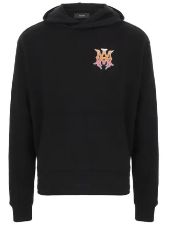 Amiri Black Cotton Hoodie With Bold Logo Details
