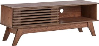 Beliani Mueble tv marrón oscuro