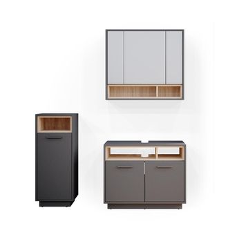 Vicco Conjunto De Muebles De Ba&ntilde;o Beatrice, Antracita, 3 Partes