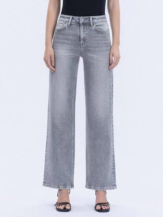 Flying Monkey Olivia Wide Leg Jeans In Grey