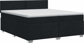 vidaXL Cama Box Spring Con Colch&oacute;n Negro 200 X 200 Cm Tela Vidaxl