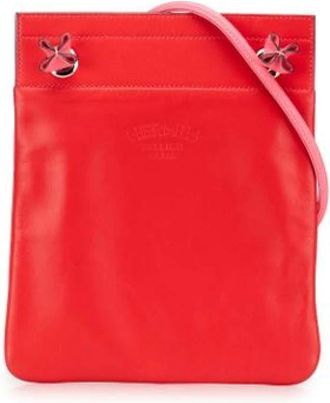 Herm&egrave;s Pre-owned Cross Body Bags, female, Red, Size: ONE SIZE Pre-owned Leather Shoulder Bag