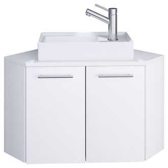 ebuy24 Ebuy24 - Set Vcm De 2 Piezas Lavadero Para Invitados Wc Ba&ntilde;o De Invitados Wc De Lavabo Muebles De Ba&ntilde;o Armario De Esquina Set De Ba&ntilde;o - Vilosa (blanco