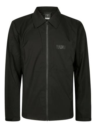 Rains logo-detail shirt jacket - men - Fabric - S - Black