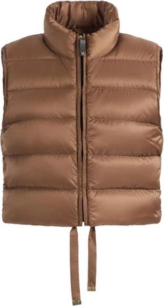 Max Mara Jassen, Dames, Bruin, S, Polyester, Mtcfavilla Gevulde Gilet