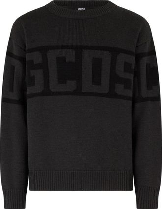 GCDS Logo Sweater - Dames - Sweatshirts - Grijs - XL - Wol - Hoodies & sweatvesten