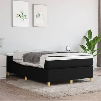 vidaXL Estructura De Cama Sin Colch&oacute;n Tela Negro 120x200 Cm Vidaxl