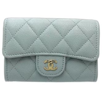 Chanel Pre-owned Vintage Portemonnee - Dames - Pre-owned - Groen - Maat: ONE Size Leer