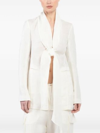 Masnada tie-front jacket - Wit