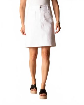 Habitat Stretch Denim Mini Skirt In White