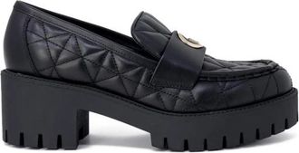 Guess Gewatteerde Platform Loafers Instappers - Dames - Pumps - Zwart - 40 EU - Leer - Schoenen