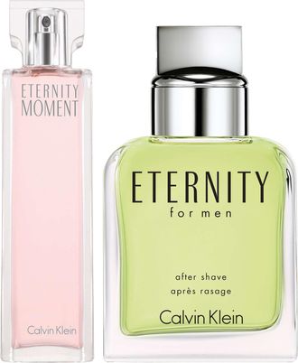 Calvin Klein Unisex Eternity Duo: Moment Eau de Parfum 100ml & for Men Aftershave Splash - Green - One Size