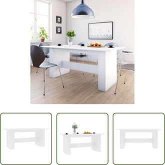 vidaXL Tavolo da pranzo bianco - Tavolo da Pranzo Bianco 180x90x76 cm in Legno Multistrato