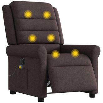 vidaXL Vidaxl - Sill&oacute;n Reclinable De Masaje El&eacute;ctrico Tela Marr&oacute;n Oscuro
