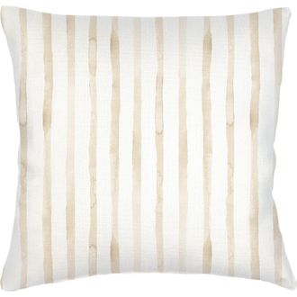Anaya with Love Riviera Striped Linen Pillow with Down Alternative Insert in Beige at Nordstrom, Size 2Ft 0In X 2Ft 0In