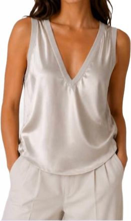Michael Stars Liz Satin V Tank In Cement