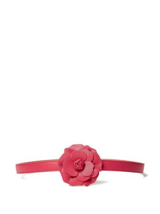 Twin-Set floral-appliqu&eacute; belt - women - Polyurethane - L - Pink