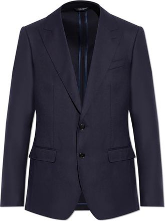 Dolce & Gabbana Wollen jas - Heren - Blazers - Blauw - L - Wol - Jassen