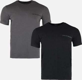 Emporio Armani Mens Emporio Armani 2-Pack Endurance Crew-Neck T-Shirts, Black/Shade - Black/Black - Size: 44