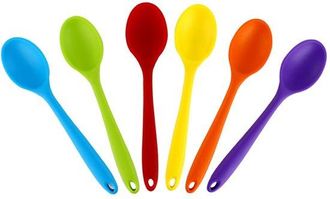 OEM Juego De 6 Cucharas De Silicona Para Cocinar, Cucharas De Cocina Resistentes Al Calor, Cucharas De Silicona Para Mezclar, 6 Colores, 27 X 6 Cm