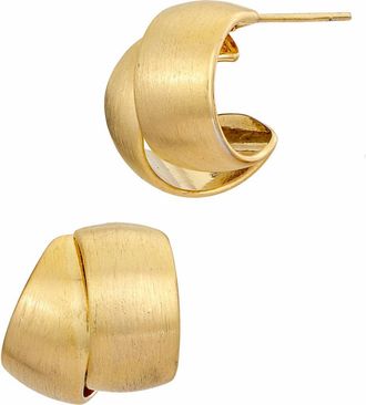 Savvy Cie Jewels Brushed Crossover Stud Earrings in Yellow at Nordstrom Rack