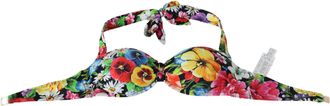 Dolce & Gabbana Womens Multicolor Floral Print Swimwear Bikini Tops Nylon Elastane