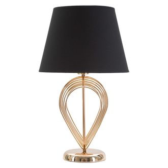 Dmora L&aacute;mpara De Mesa Savann, Se Requiere 1 Bombilla, Pantalla, Casquillo E27, Negro