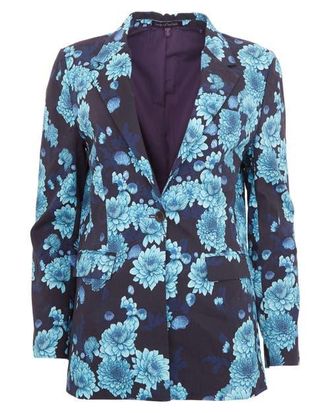 Lords of Harlech Jane Stretch Tencel Tailored Blazer in Serious Floral Navy at Nordstrom, Size 10