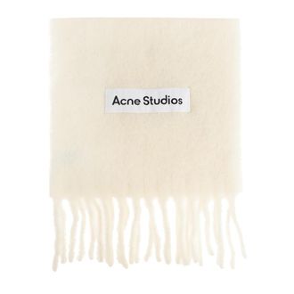 Acne Studios Accessoires, unisex, Beige, ONE Size, Wol, Wool Logo Scarf