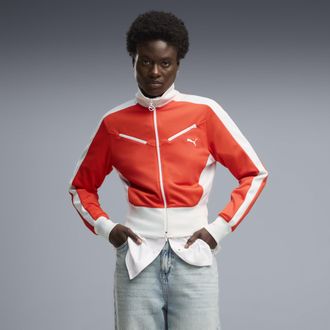 Puma Giacca sportiva T7 r&eacute;tro da donna, Accessori, Rosso, XL