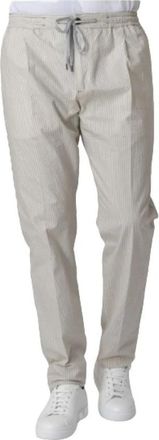 Pantaloni Torino Pantalon met witte en beige strepen - Heren - Slim Fit Broeken - Beige - S - Broeken