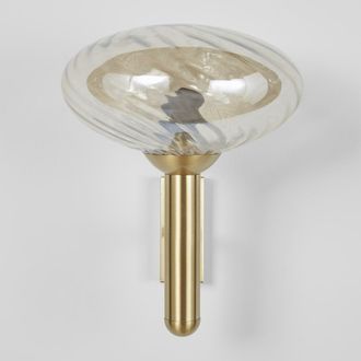 Maisons du monde Aplique de acero dorado con esfera de vidrio acanalado