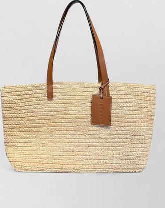 Maneb&igrave; rectangular woven shoulder bag dual handles