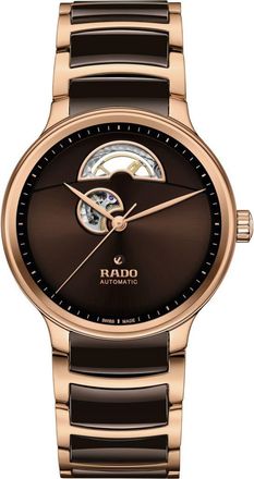 Rado Centrix Open Heart Automatic Ceramic Bracelet Watch, 39.5mm in Brown at Nordstrom