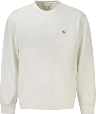 Calvin Klein Witte Katoenen Heren Trui - Heren - Sweatshirts - Wit - 2XL - Katoen - Hoodies & sweatvesten