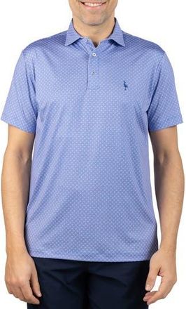 Tailorbyrd Geo Floral Performance Polo in Blue at Nordstrom Rack, Size Xx-Large