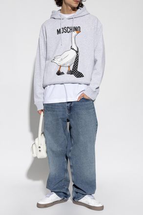 Moschino Sweatshirt With Colorful Print, Mens, Grey