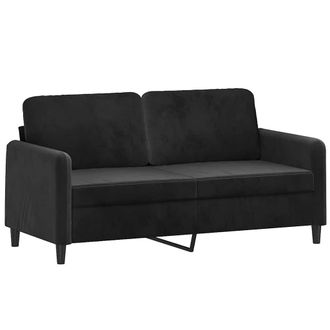 vidaXL Sof&aacute; De 2 Plazas Terciopelo Negro 140 Cm Vidaxl