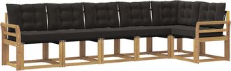 vidaXL Conjunto De Sof&aacute;s De Exterior 6 Uds. Blanco Y Negro Vidaxl