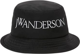 J.W.Anderson Logo-Geborduurde Bucket Hat - Dames - Hoeden - Zwart - S/M - Accessoires